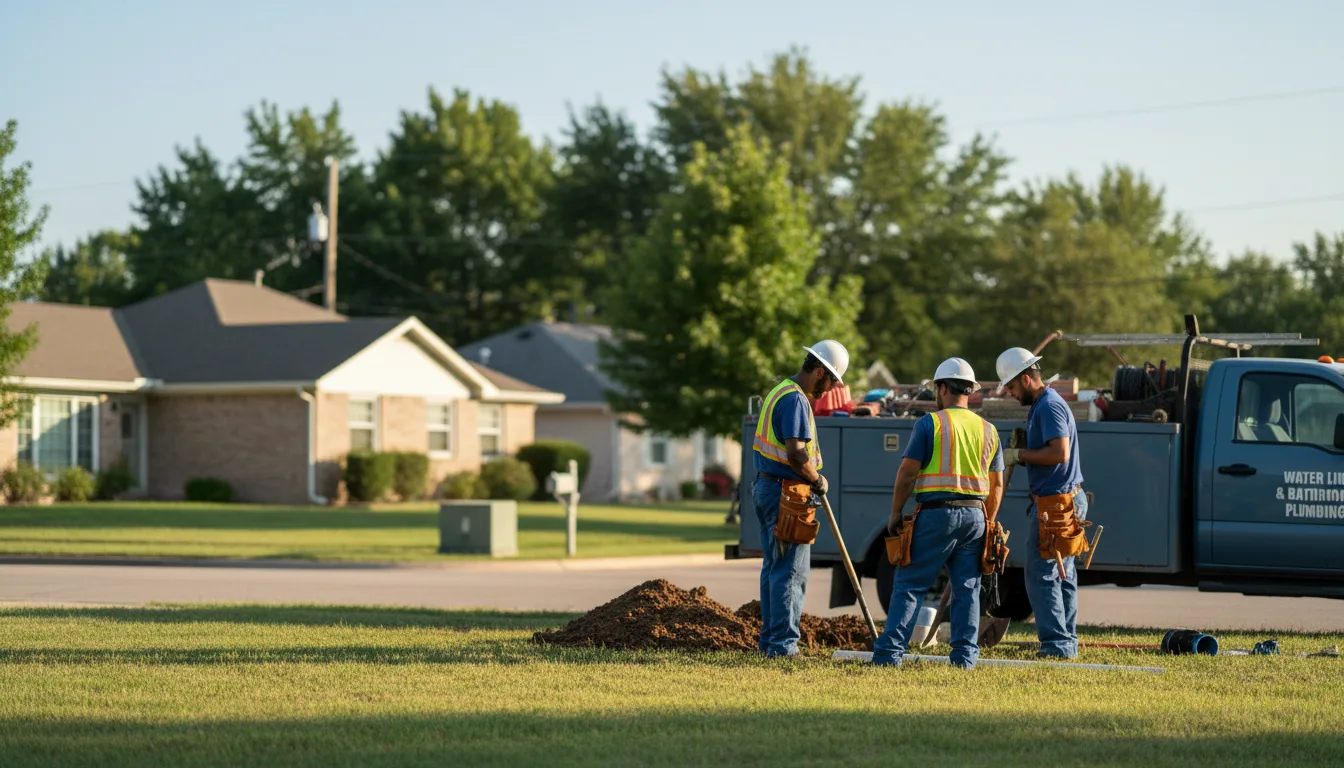 Residential water line and bathroom plumbing service in Thornville, OH